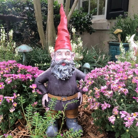 Homestyles Giant "Rumple" the Classic Old World Garden Gnome with Thumbs Up Outdoor Statue 34"H