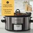 thumbnail image 4 of 7qt Programmable Easy-Clean Slow Cooker Stainless Steel: 3 Settings, Dishwasher-Safe Parts, 4 of 6