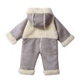 thumbnail image 3 of Jalioing Baby Boys Girls Winter Jumpsuit Thermal Fuzzy Fleece Hooded Snowsuit Thick Warm Long Sleeve Zipper Rompers, 3 of 5