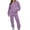 Purple, variant on BXINGOHAI Women's 2 Piece Tracksuit Fall Outfits 2024 Long Sleeve Half Zip Sweatshirt Sweatpants Lounge Set Sweatsuits Khaki,M