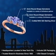thumbnail image 2 of Gem Stone King 18K Rose Gold Plated Silver Blue Tanzanite Engagement Ring for Women | 1.82 Cttw | Round 6MM | Gemstone December Birthstone | Size 7, 2 of 6
