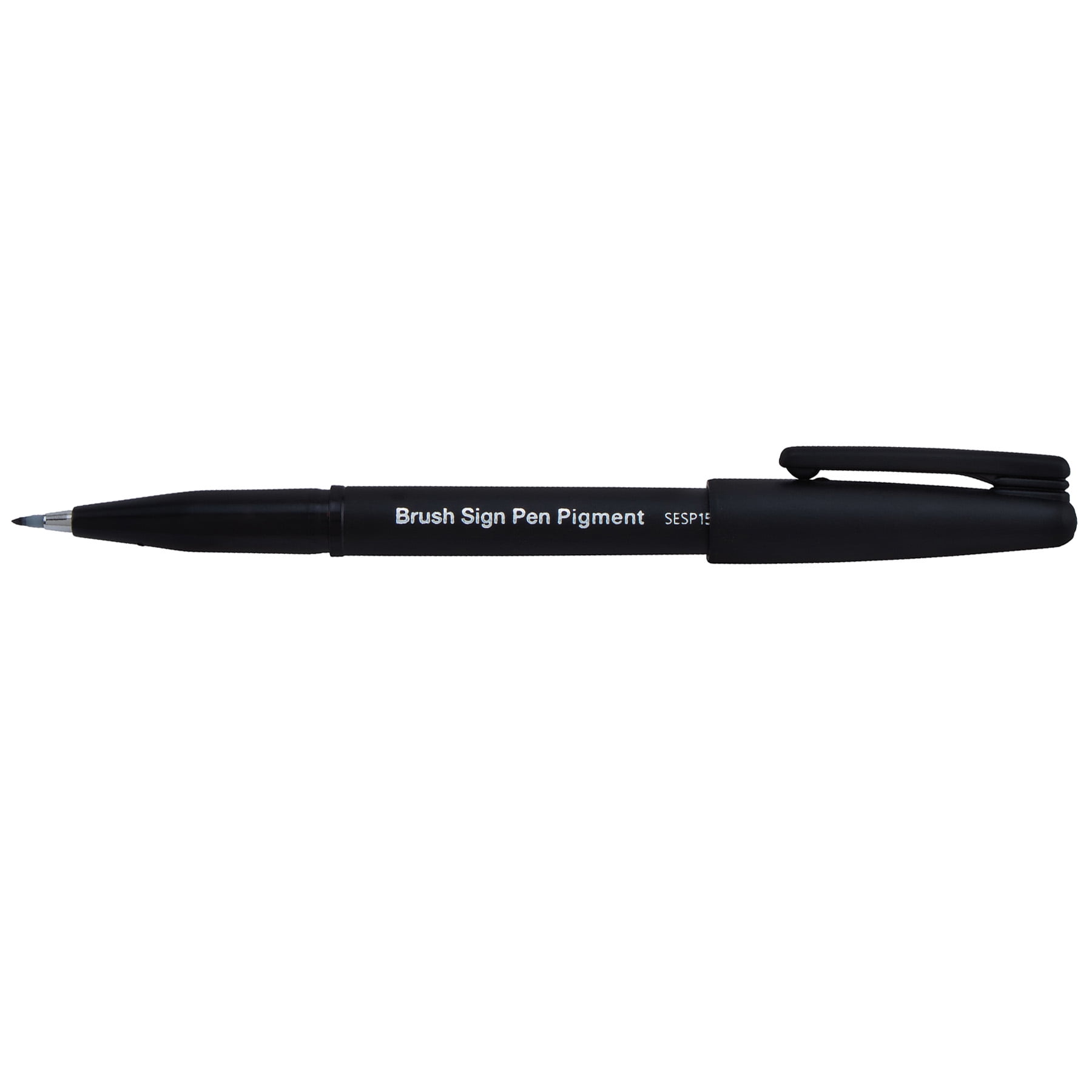 Pentel Arts Sign Pen Brush, Open Stock, Black Pigment Ink, Pack of 6