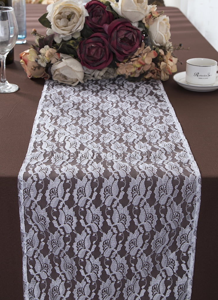 Wedding Linens Inc Wholesale 12 In X 108 In Rose Raschel Lace Table