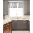 thumbnail image 5 of Kitchen Cafe Valance Curtain for Small Windows,Bohemian Geometric Triangle Black Line Stripe Art Rod Pocket Short Valances Boho White Window Treatment Panel for Living Room/Bedroom/Bathroom,42x18in, 5 of 9