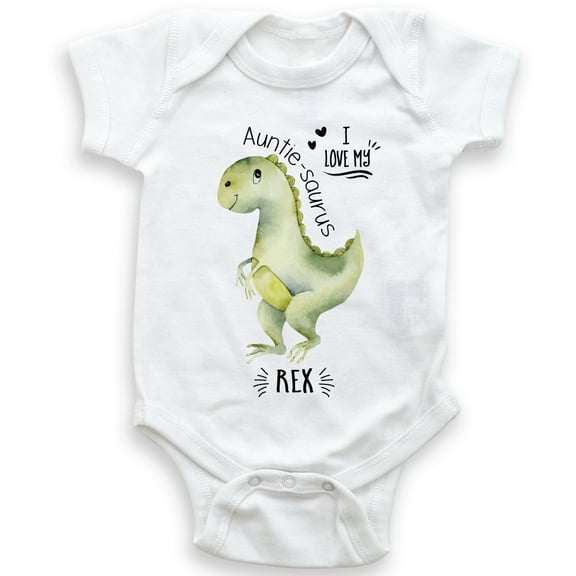 I Love My Auntie Saurus Rex - Cute Dinosaur - Baby Bodysuit - Unisex Clothing - Baby Boy - Baby Girl - Aunt Baby Gift