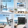thumbnail image 4 of USX MOUNT Outdoor Full Motion TV Wall Bracket for 42-86" TVs up to 132 lbs, Fits 12"/16"/24" Studs, Tool-Free Tilt, Swivel, Extension, Max VESA 600 x 400mm, 4 of 7