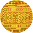 thumbnail image 1 of Ahgly Company Indoor Round Abstract Yellow Contemporary Area Rugs, 8' Round, 1 of 4