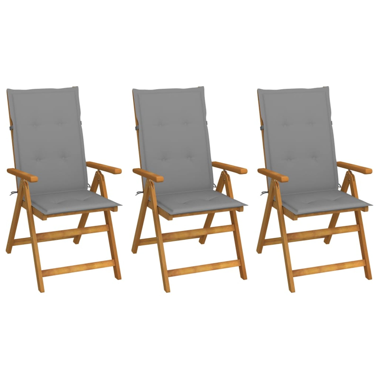 talent serie Drank Suzicca Folding Garden Chairs 3 pcs with Cushions Solid Acacia Wood -  Walmart.com