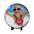 thumbnail image 3 of MR.R Sublimation Blank Round Rock Slate Photo Plaque Picture Frame, Customized Photo Frame Novelty for Wedding,Birthday,Baby Birth,Diameter is 5.9 inch, 3 of 4