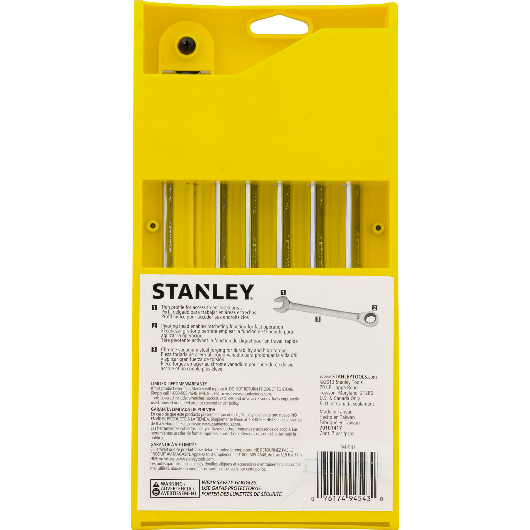スタンリー94-543Wラチェットレンチセット、メトリック、7ピース | スタンリー94-542Wラチェットレンチセット、SAE、7