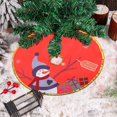 thumbnail image 1 of BKER Christmas Gold Edged Tree Skirt Decoration Santa Print Christmas Tree Bottom Decoration Apron, 1 of 5