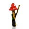 Handy Frog - Handmade Tobacco Pipe Frog - Mushroom Hand Painted Art Collectible (Red Tall Mushroom)