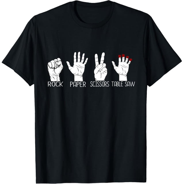 Camiseta divertida de carpintería con tijeras de papel de roca