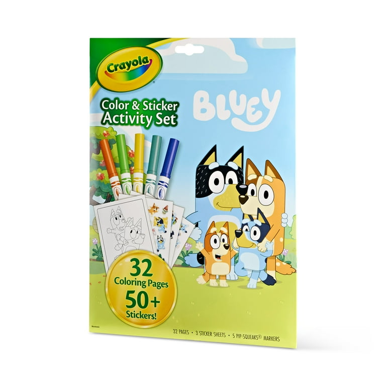 3 pack) Crayola Bluey Color and Sticker Activity Set, 32 Coloring
