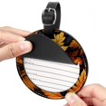 thumbnail image 2 of hanksgiving Leaves 2pcs PU Leather Round Bag Tags with Privacy Cover and Name ID Tag - Suitcase Tags for Travel Luggage, Handbags, Backpacks, School Bags, 2 of 6