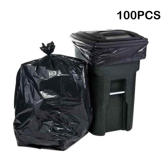 LINMOUA Trash Bags, Heavy Duty Outdoor Garbage Bags (100 Count) for Commercial, Lawn and Leaf, 23.6in X 19.6in