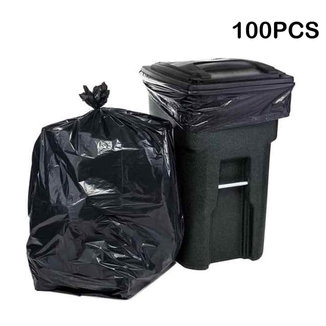 Trash Bags, (100 Count) Large Black Heavy Duty Garbage Bags23.6in X 19.6in