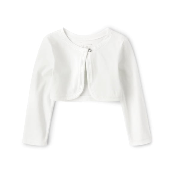 Cárdigan Shrug The Children's Place para niña pequeña, color blanco de 12 a 18 m