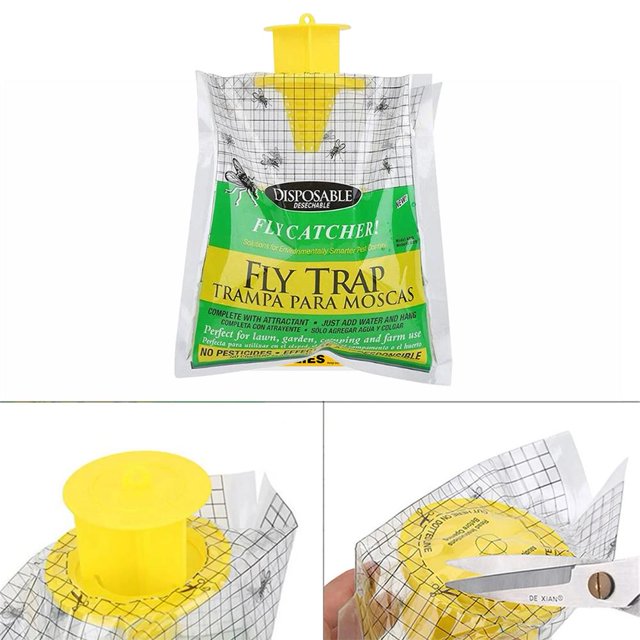 Atrapar moscas Catcher Bag Trampas de insectos desechables para jardín doméstico (A) DQrwqpou Libre de BPA