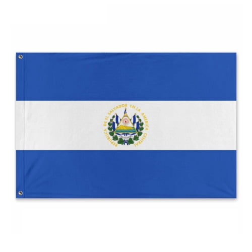 El Salvador Flag 3x2 Ft Outdoor Double Sided Salvadoran Flags Country National Flag Banner Polyester Fabric with 2 Brass Grommets for Outside Indoor Decor