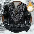 thumbnail image 2 of CONZONE Mens Pullover Sweatshirts Long Sleeve Sweatshirt for Men Trendy Viking Mythology Graphic Quarter Zip Warm Fall Hoodie Sweatshirt, 2 of 3