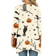 thumbnail image 4 of IYYVV Halloween Cardign Sweaters for Women 3/4 Sleeve Lightweight Funny Pumpkin Printed Open Front Cardigan Complexion XL, 4 of 8