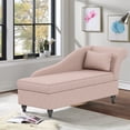 thumbnail image 3 of Andeworld Modern Chaise Lounge Indoor with Storage, Fabric Chaise Lounge Couch,Sleeper Lounge Sofa for Bedroom Office,Small Living Room & Apartment（TAN,Right Arm）, 3 of 5