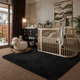 thumbnail image 3 of BERTHMEER 4'x6' Shag Fluffy Area Rugs for Living Room Entrance Kitchen Bedroom Dinning Room Soft Modern Plush Pile Ultra-Soft Rugs Carpets,Black, 3 of 5