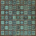 thumbnail image 1 of Ahgly Company Indoor Square Southwestern Light Blue Country Area Rugs, 5' Square, 1 of 4
