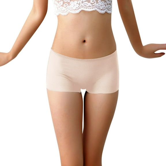 Women's Cotton Crotch Ice Silk Boxer Shorts - Seamless, Breathable, Sweat-Absorbent - 95% Nylon 5% Cotton - Daily/Casual - One Size