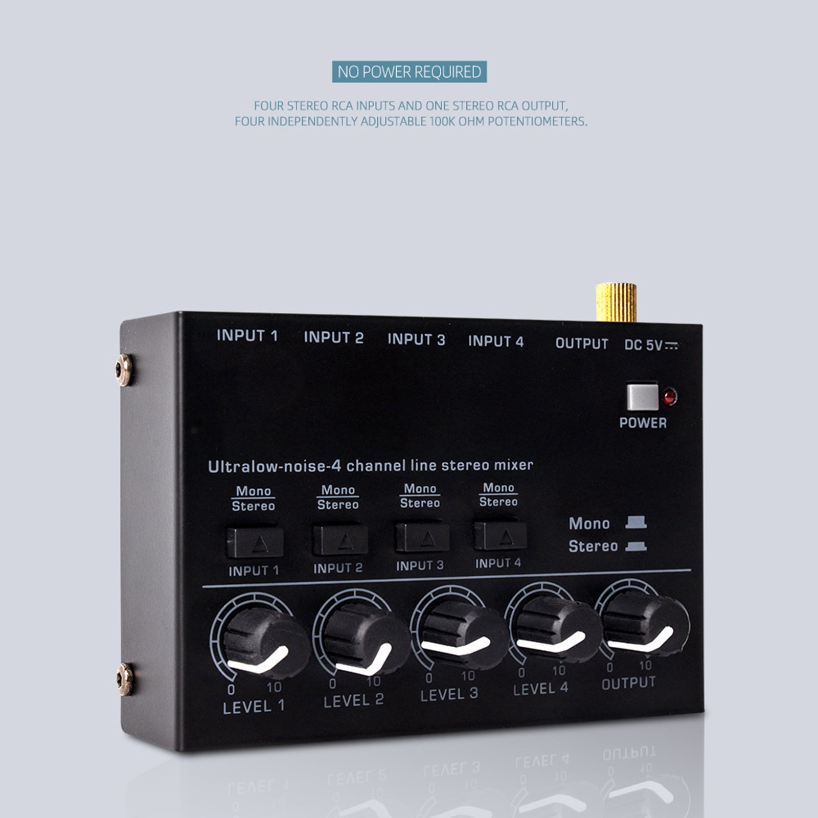 Stereo Four-way Stereo Audio Mixer Stereo Sound Mixer Signal Amplifiers