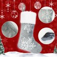 thumbnail image 3 of Gibobby Adornos navideños para calcetines, bolsas de regalo bordadas colgantes, medias estampadas, medias navideñas para (Silver), 3 of 4