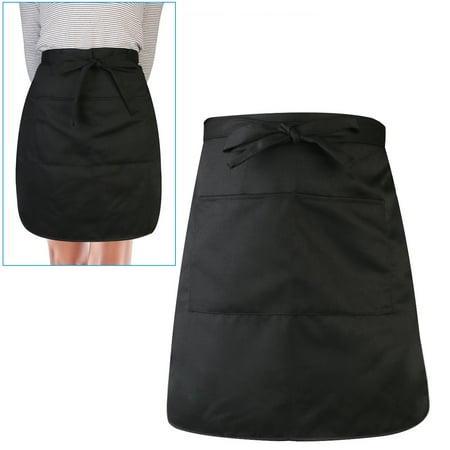 

Short Apron With Pocket Foxnovo Durable Unisex Short Waist Apron With Pocket For Chef /Waiter /Waitress (Black)