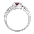 thumbnail image 3 of 10k White Gold Garnet & 1/4 Carat T.W. Diamond Swirl Ring, 3 of 3