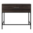 thumbnail image 5 of Contempo 40-Inch Desk with 2 drawers and shelf hutch in Brown Wood Grain Finish, 5 of 11