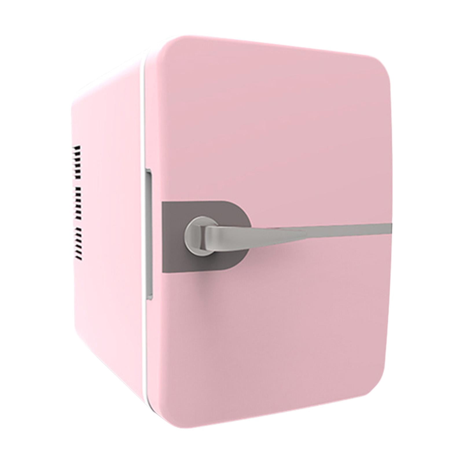 Fiocias 4L Mini Fridge Beverage Refrigerator Adjustable Temperature Valentines Day Gifts Pink