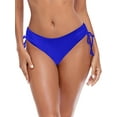 thumbnail image 3 of Ocean Blues Women's Full Coverage Swim Bottoms Sides Drawstring Mid Rise Bikini Bottom Royal Blue Bathing Suit Size M, 3 of 7