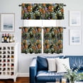 thumbnail image 2 of Black Cats Kitchen Curtains Valances and Tiers Set of 3 Red Purple Wildflowers Daisy Spring Flower Tier Curtains and Valance with Rod Pocket for Small Windows, 27.5"x24", 2 of 9