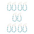 thumbnail image 1 of mmirethe Ensemble Tendance de 2 Tiebacks de Rideaux de Perles de Bois d'Inspiration Boho Rideaux de Retenue Bleu 52cm 5Set, 1 of 6