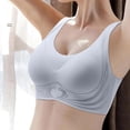 thumbnail image 2 of Siilsaa Sexy Bras for Women Naughty Daisy Bras for Older Women Front Closure Bras Push Up Bra No Underwire Plus Size Front Button Bra Light Gray,3XL, 2 of 5