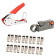 thumbnail image 1 of F-Head Coaxial  de cables + 20 conectores negros Cola  Separador de alambre, 1 of 8