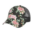 thumbnail image 6 of Lsque Rose Flowers Printed Trucker Hat - Baseball Cap for Men Women - Breathable Mesh Side, Adjustable Fit - for Casual Wear, 6 of 7