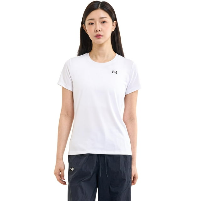 Remera Under Armour para Mujer Manga Corta Tech Blanca/Negra