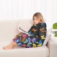 thumbnail image 4 of Black Blue Orange Butterfly Pattern Blanket Hoodies for Kids 6-13YR Oversize Wearable Blanket Hoodies for Boys Girls Teens, 4 of 7