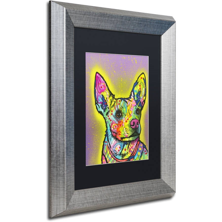 Trademark Fine Art "Listening" Canvas Art by Dean Russo, Black Matte, Silver Frame