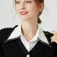 thumbnail image 7 of LoudSung False Collar Detachable Half Shirt Blouse Fake Collar Lacing Denim Dickey Collar Elegant Design for Women Girls, 7 of 7