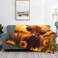 thumbnail image 2 of Uemuo Vintage Sunflower Cow A Printed Throw Blanket for Couch, Fluffy Fuzzy Blankets for Bed, Sofa, Cozy Flannel Faux Fur Blanket-, 2 of 6
