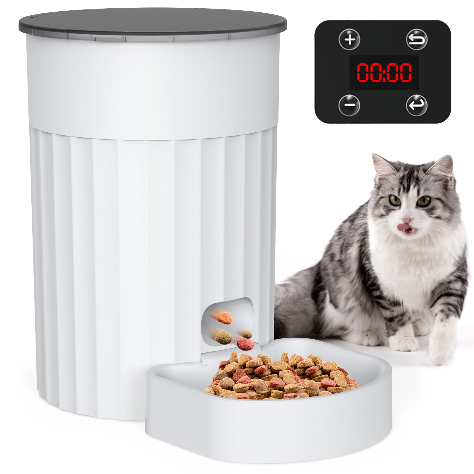 Automatic Pet Food Dispenser 3L Pet Feeder Food Bowl Programmable Timer Up To 4 Meals 2 Power Supply - Walmart.com
