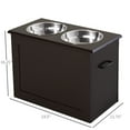 thumbnail image 4 of PawHut Elevated Dog Bowls, Pet Feeder for Large Dogs with Storage, Coffee, 4 of 10