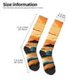 thumbnail image 2 of Gaeub Serene Ocean Sunset Printed Design Socks Stretchy High Tube Socks for Men Women Teens , Softball Soccer Socks for Hiking, Sport, 2 of 6